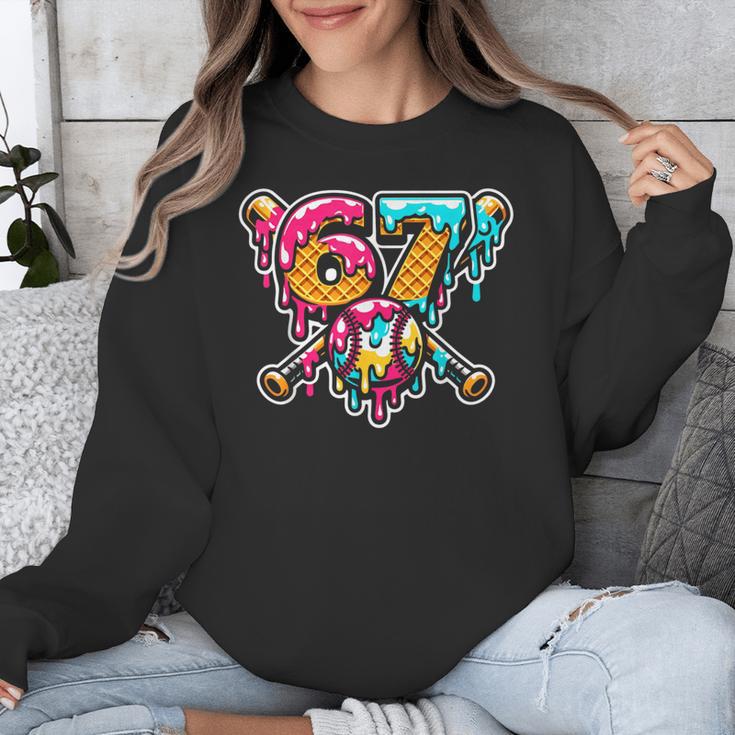 67 Baseball Ice Cream Drip Number Unisex Sweatshirt 67 Baseball Ice Cream Drip Number Unisex Sweatshirt