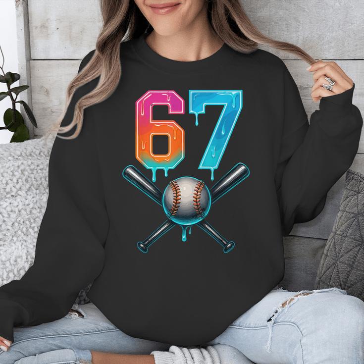 67 Baseball Meme Cool Drip Number 67 Player Or 67th Birthday Unisex Sweatshirt