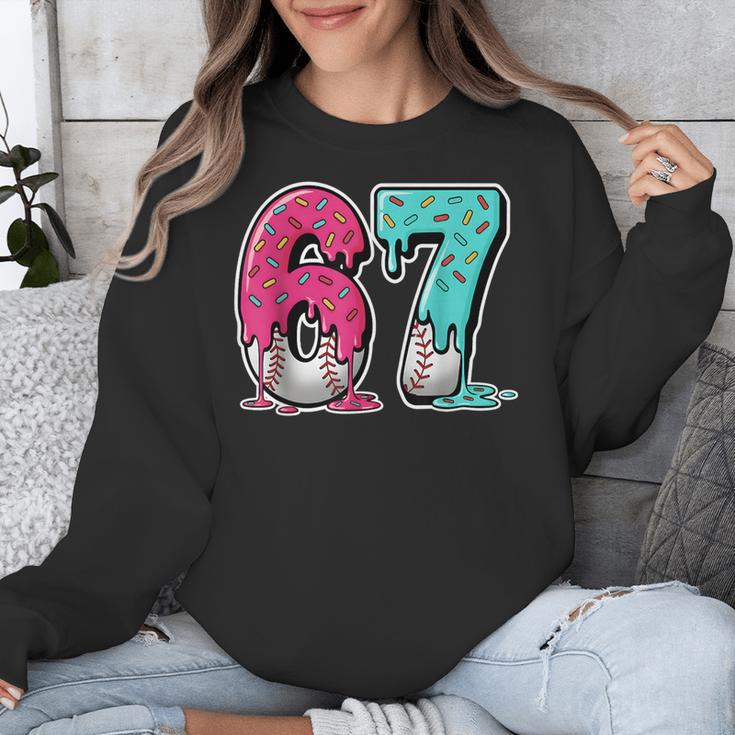 67 Ice Cream Drip Baseball Gen Alpha Slang Six Seven Meme Unisex Sweatshirt 67 Ice Cream Drip Baseball Gen Alpha Slang Six Seven Meme Unisex Sweatshirt
