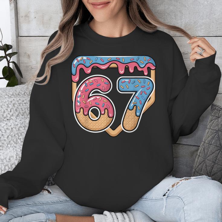 67 Ice Cream Drip Meme Baseball Unisex Sweatshirt