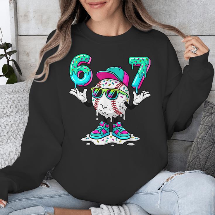 67 Meme Six Seven 6 7 Meme Baseball Drip Unisex Sweatshirt