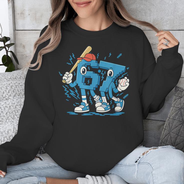 67 Six Seven 6-7 Italian Brainrot Kids Baseball Unisex Sweatshirt