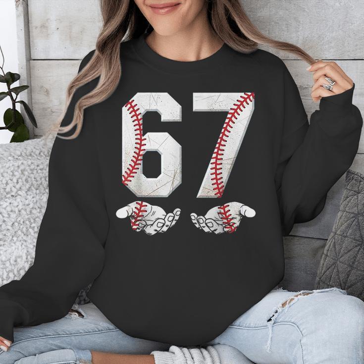 67 Six Seven Number 6 7 Meme Baseball Six Seven For Boys Men Unisex Sweatshirt 67 Six Seven Number 6 7 Meme Baseball Six Seven For Boys Men Unisex Sweatshirt