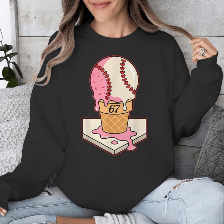 67 Tee Baseball Creamy Dripping Graphic Sixty-Seven Clothes Unisex Sweatshirt