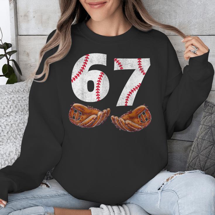 67 Trend Baseball Glove Number Style Unisex Sweatshirt
