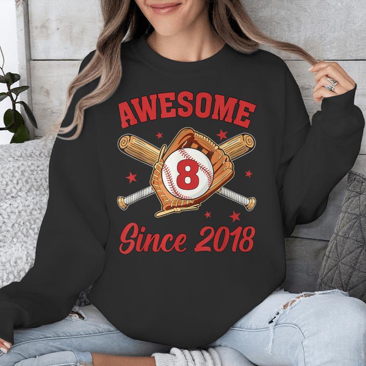 8 Year Old Boys Awesome Since 2018 Baseball Birthday Unisex Sweatshirt 8 Year Old Boys Awesome Since 2018 Baseball Birthday Unisex Sweatshirt