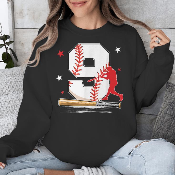 9 Years Old Baseball Birthday Boy 9th Bday Party Unisex Sweatshirt 9 Years Old Baseball Birthday Boy 9th Bday Party Unisex Sweatshirt