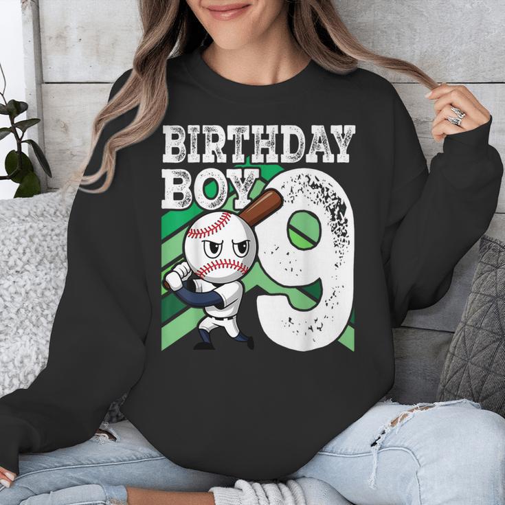 9th Birthday Baseball Birthday Party 9th Birthday Boy Unisex Sweatshirt