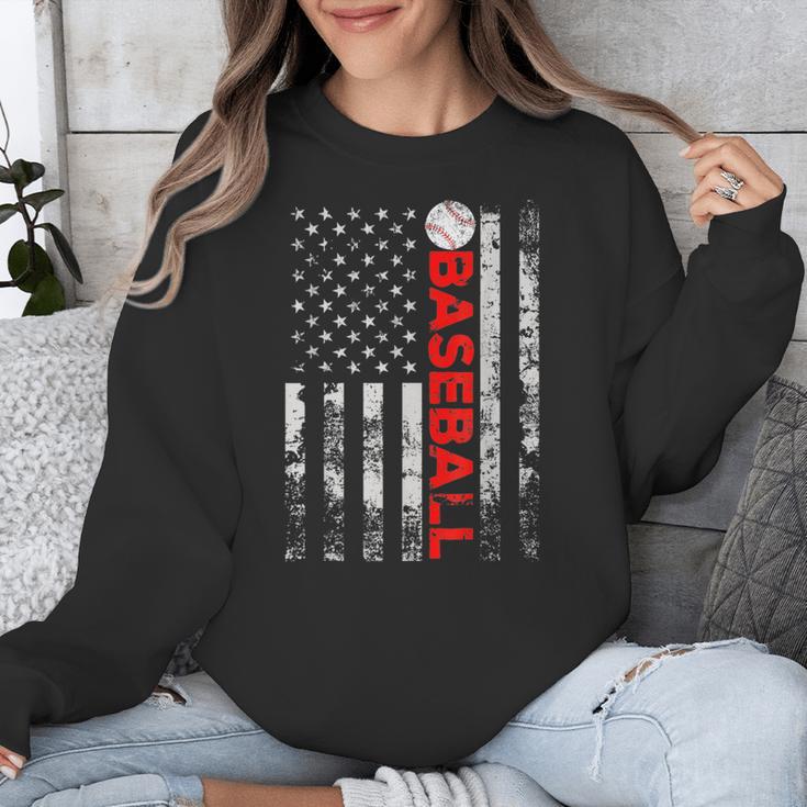 American Flag Baseball Team Baseball Player Baseball Unisex Sweatshirt