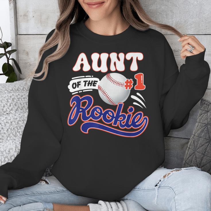 Aunt Rookie Of Year 1st Birthday Baseball Theme Matching Unisex Sweatshirt