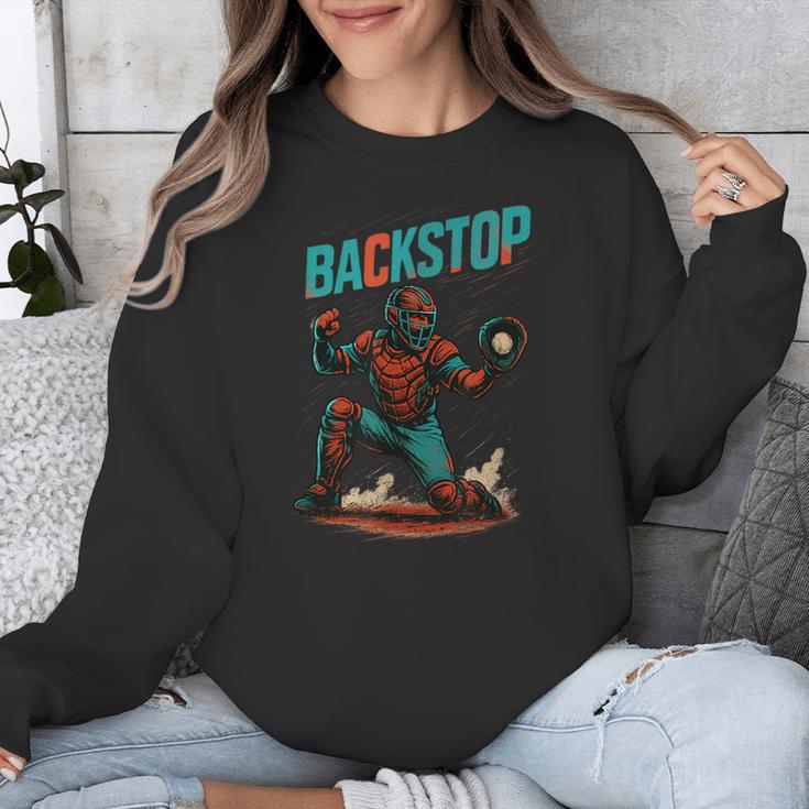 Backstop Catcher Baseball Graphic Unisex Sweatshirt Backstop Catcher Baseball Graphic Unisex Sweatshirt