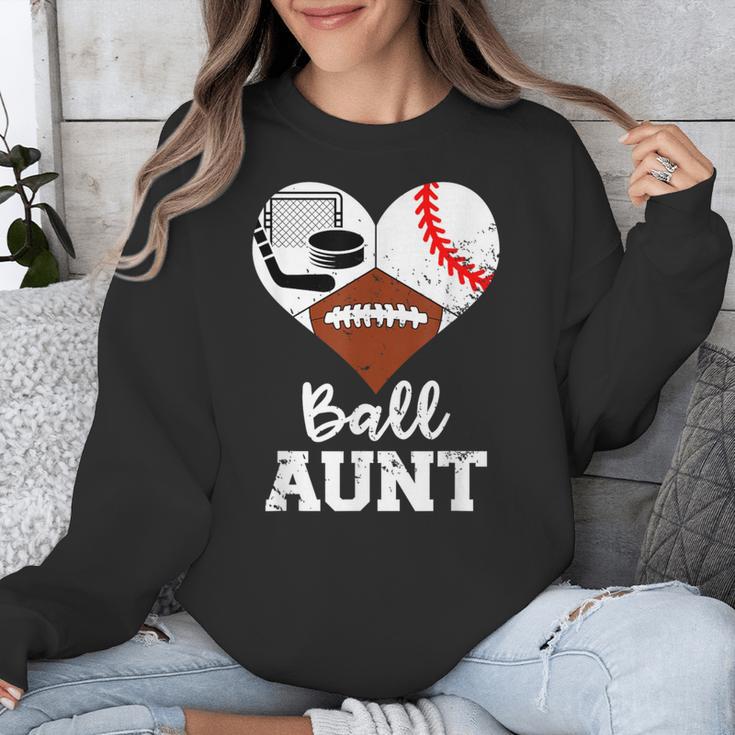 Ball Aunt Heart Football Baseball Hockey Game Day Unisex Sweatshirt Ball Aunt Heart Football Baseball Hockey Game Day Unisex Sweatshirt