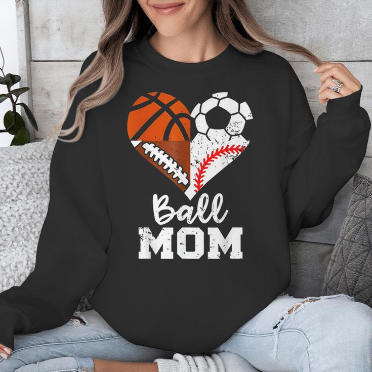 Ball Mom Heart Soccer Basketball Baseball Football Mom Unisex Sweatshirt Ball Mom Heart Soccer Basketball Baseball Football Mom Unisex Sweatshirt
