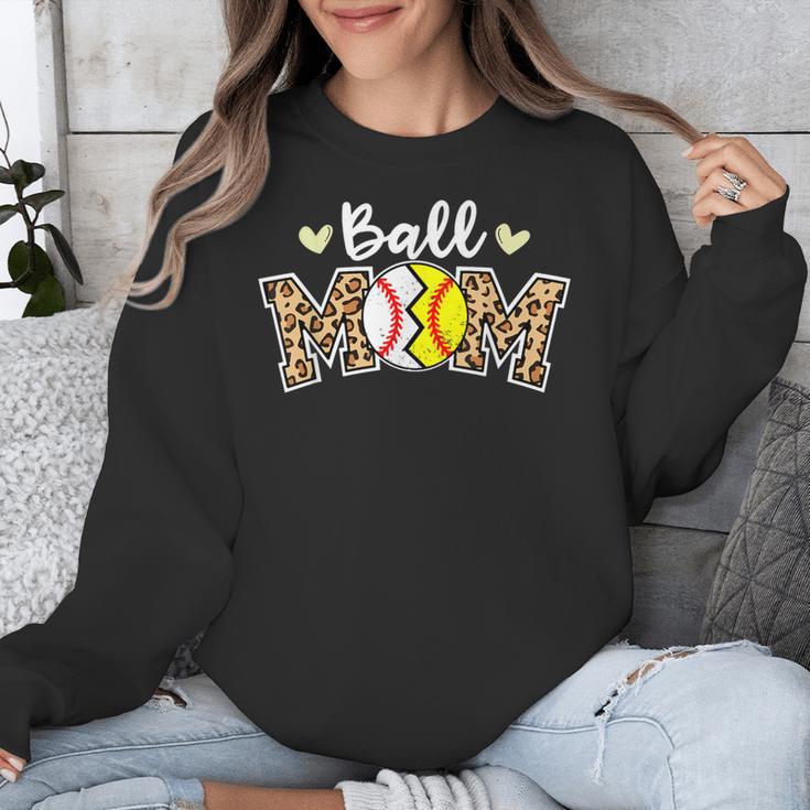 Ball Mom Leopard Baseball Softball Player Mom Unisex Sweatshirt