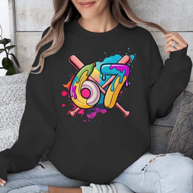 Banana Baseball 67 Ice Cream Drip Meme Unisex Sweatshirt