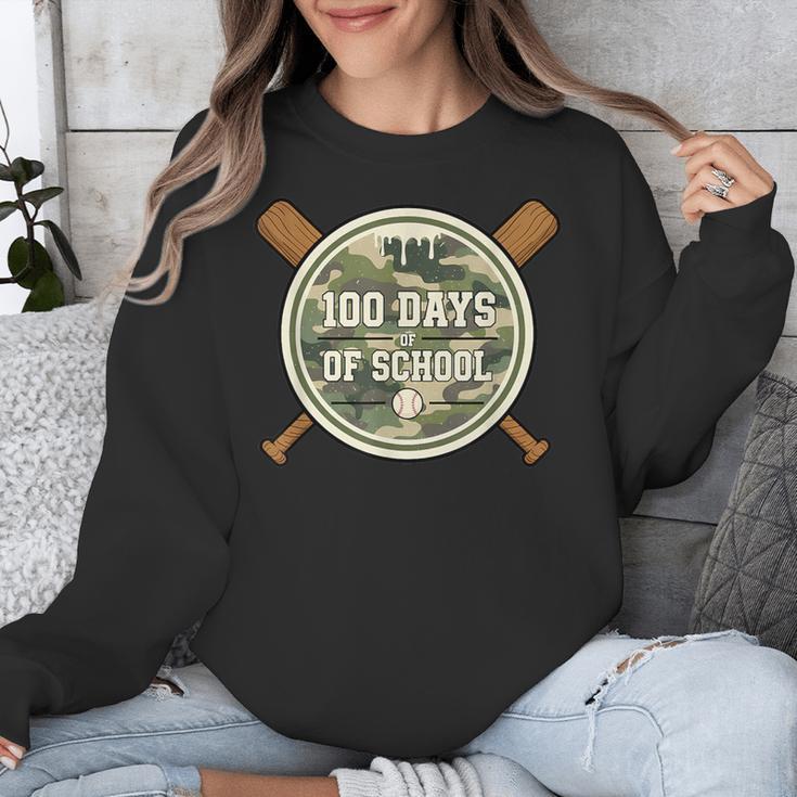Baseball 100th Day Of School Camouflage Unisex Sweatshirt