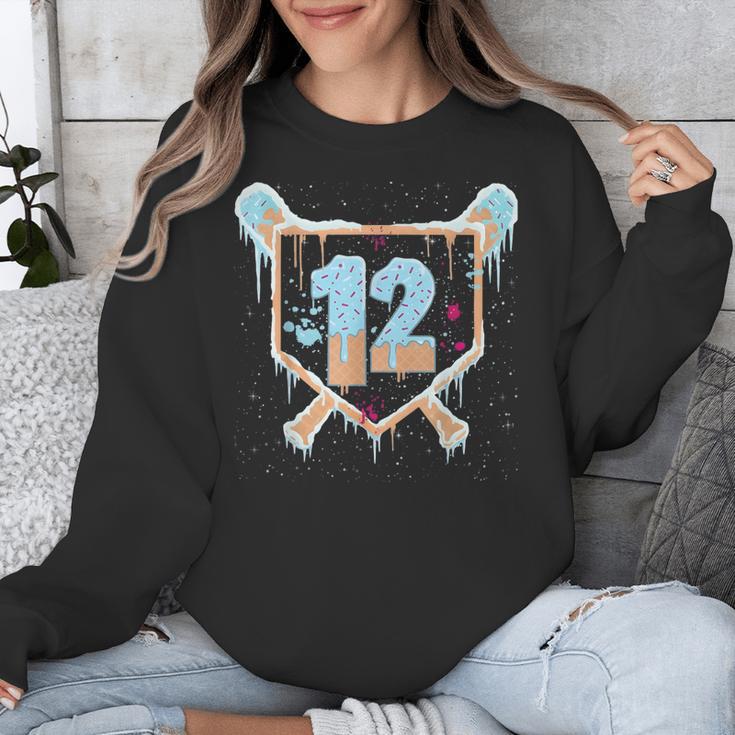 Baseball 12 Year Old Ice Cream Drip 12th Birthday Boys Unisex Sweatshirt Baseball 12 Year Old Ice Cream Drip 12th Birthday Boys Unisex Sweatshirt