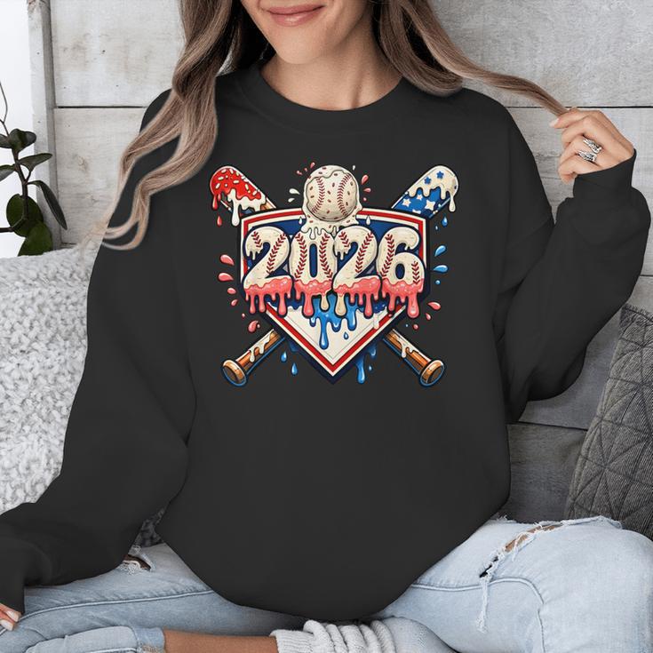 Baseball 2026 Ice Cream Drip Bats For Boys Birthday Graphic Unisex Sweatshirt Baseball 2026 Ice Cream Drip Bats For Boys Birthday Graphic Unisex Sweatshirt