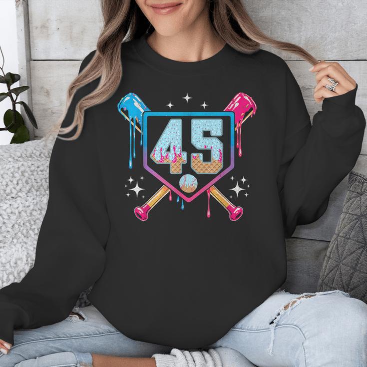 Baseball 45 Year Old Ice Cream Drip 45th Birthday Number 45 Unisex Sweatshirt Baseball 45 Year Old Ice Cream Drip 45th Birthday Number 45 Unisex Sweatshirt