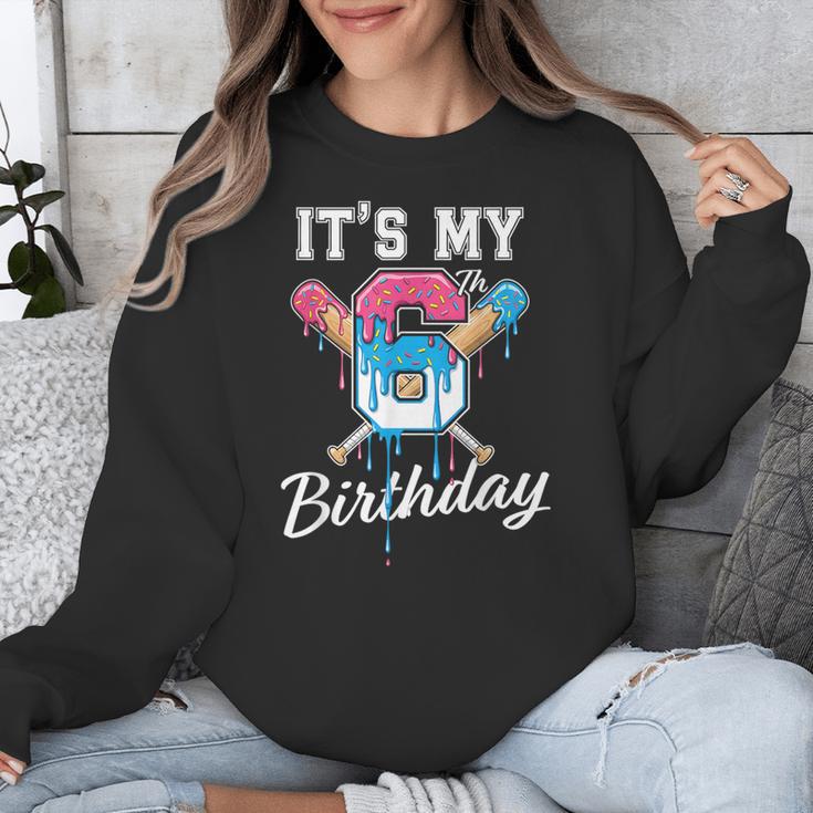 Baseball 6 Year Old Ice Cream Drip 6th Birthday Boy Number 6 Unisex Sweatshirt Baseball 6 Year Old Ice Cream Drip 6th Birthday Boy Number 6 Unisex Sweatshirt