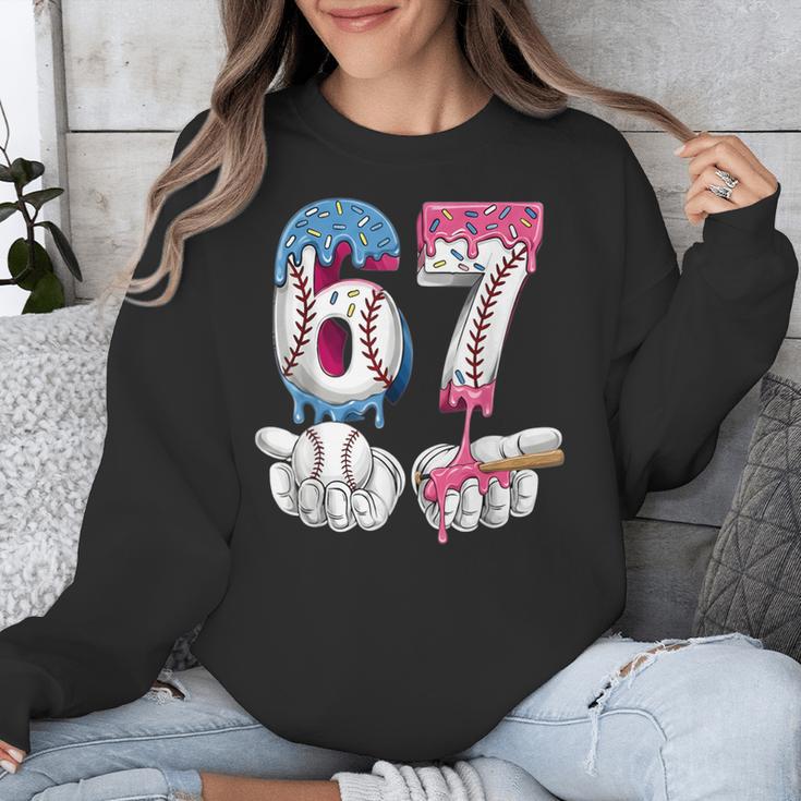 Baseball 67 Ice Cream Drip Six Seven Boys Girls Meme Unisex Sweatshirt Baseball 67 Ice Cream Drip Six Seven Boys Girls Meme Unisex Sweatshirt