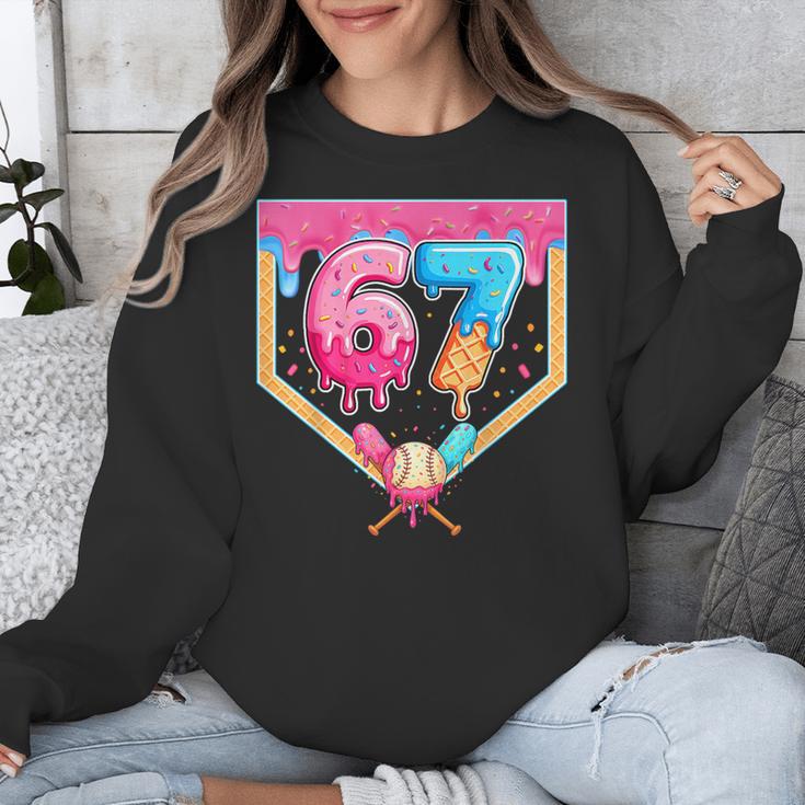 Baseball 67 Six Seven Meme Drip 6 7 Boys Girl Kids Unisex Sweatshirt
