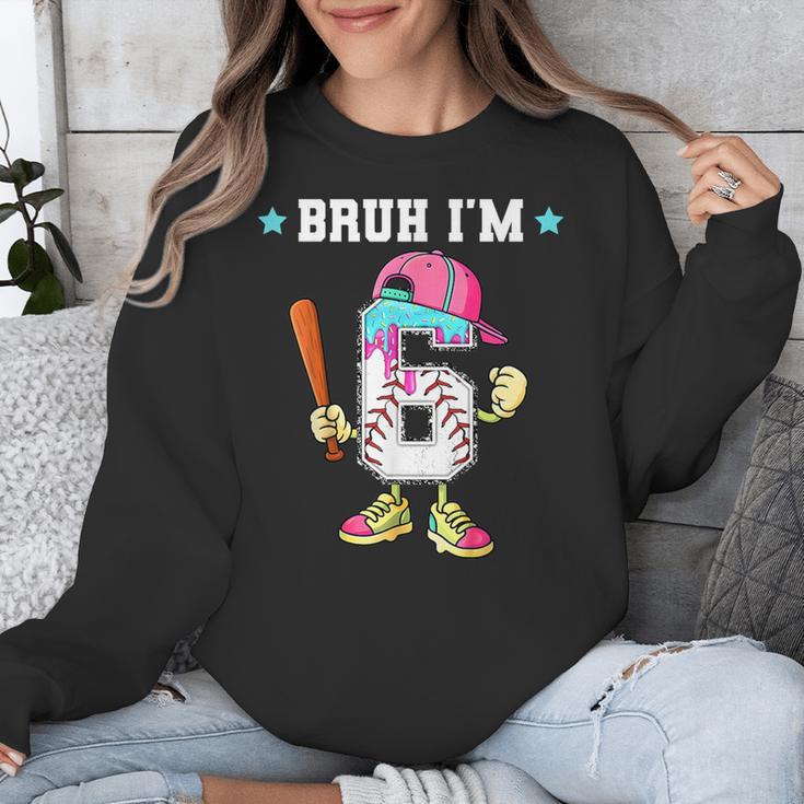 Baseball 6th Birthday Boy Ice Cream Drip Bruh I'm 6 Year Old Unisex Sweatshirt Baseball 6th Birthday Boy Ice Cream Drip Bruh I'm 6 Year Old Unisex Sweatshirt