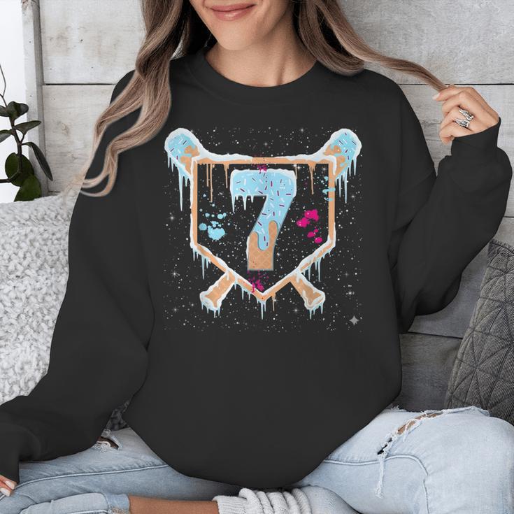 Baseball 7 Year Old Ice Cream Drip 7th Birthday Boy Number 7 Unisex Sweatshirt Baseball 7 Year Old Ice Cream Drip 7th Birthday Boy Number 7 Unisex Sweatshirt