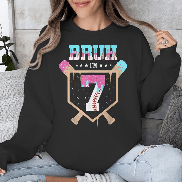 Baseball 7 Year Old Ice Cream Drip 7th Birthday Boys Player Unisex Sweatshirt Baseball 7 Year Old Ice Cream Drip 7th Birthday Boys Player Unisex Sweatshirt