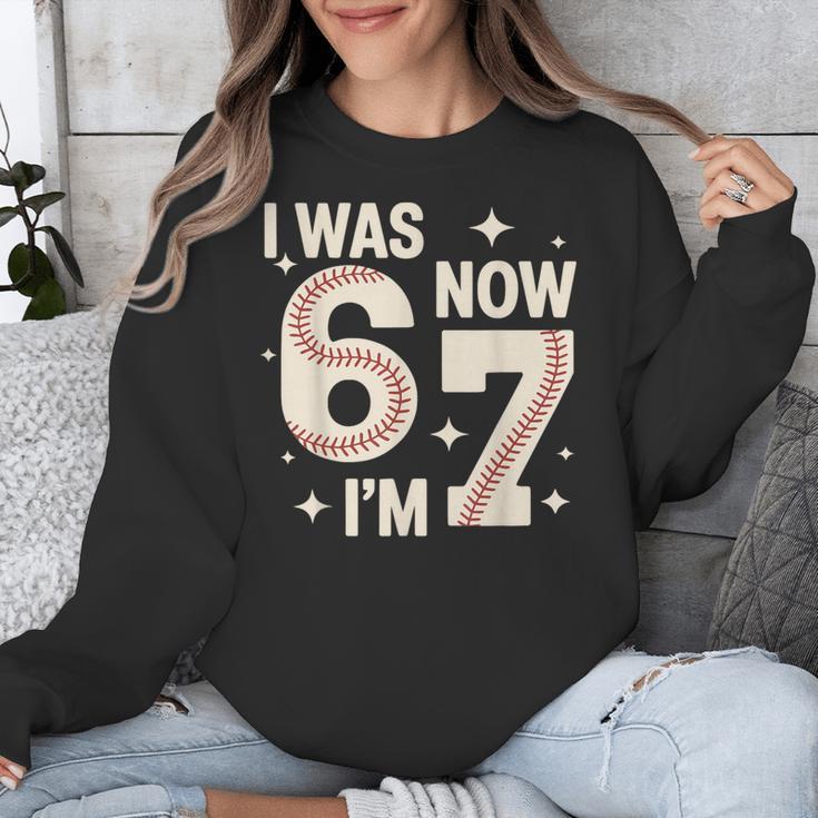 Baseball 7th Birthday 6 7 Years Old I Was 6 Now I'm 7 Unisex Sweatshirt Baseball 7th Birthday 6 7 Years Old I Was 6 Now I'm 7 Unisex Sweatshirt