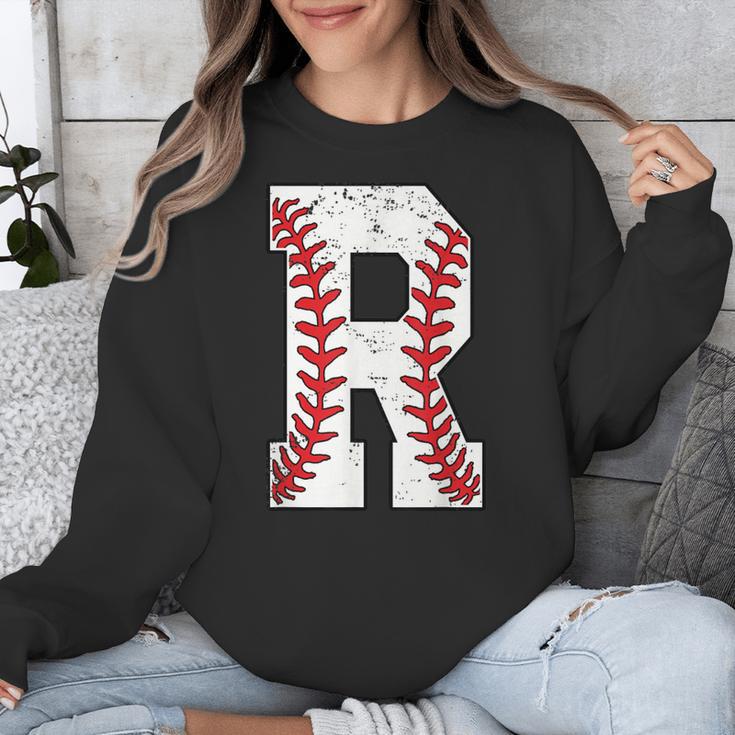 Baseball Alphabet Monogram Initial Letter R Unisex Sweatshirt Baseball Alphabet Monogram Initial Letter R Unisex Sweatshirt