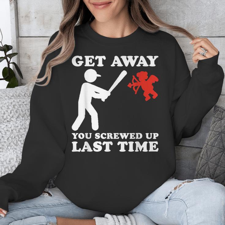 Baseball Anti Valentine Humor Cupid Joke Men Women Unisex Sweatshirt
