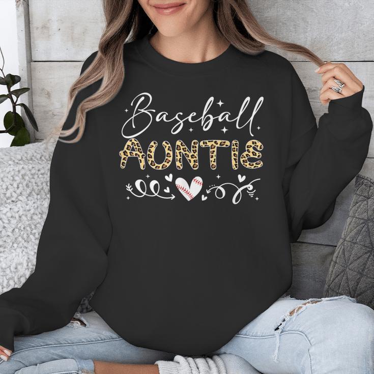 Baseball Auntie Leopard Baseball Heart Unisex Sweatshirt