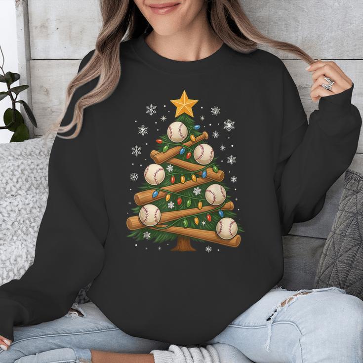 Baseball Bat Christmas Tree Lights Holiday Xmas Unisex Sweatshirt Baseball Bat Christmas Tree Lights Holiday Xmas Unisex Sweatshirt