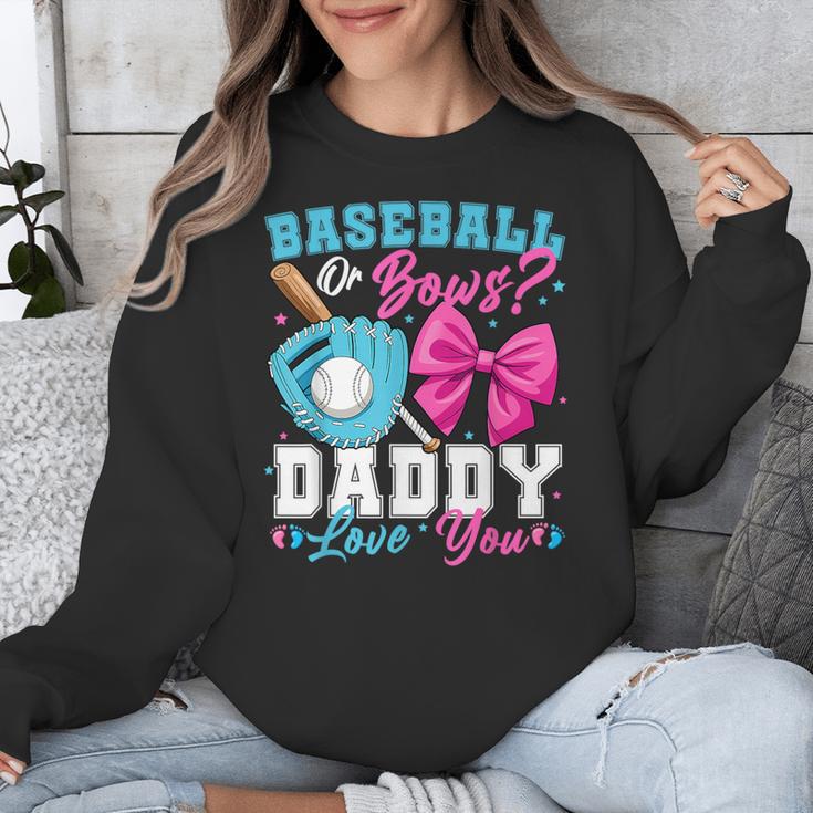 Baseball Or Bows Daddy Loves You Gender Reveal Family Unisex Sweatshirt