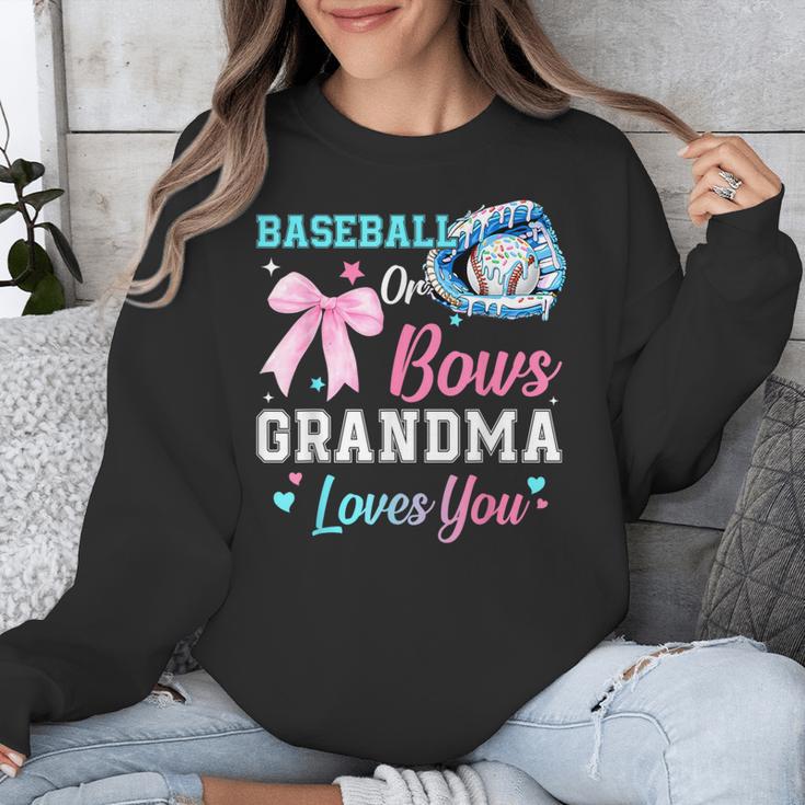 Baseball Or Bows Your Grandma Loves You Gender Reveal Unisex Sweatshirt