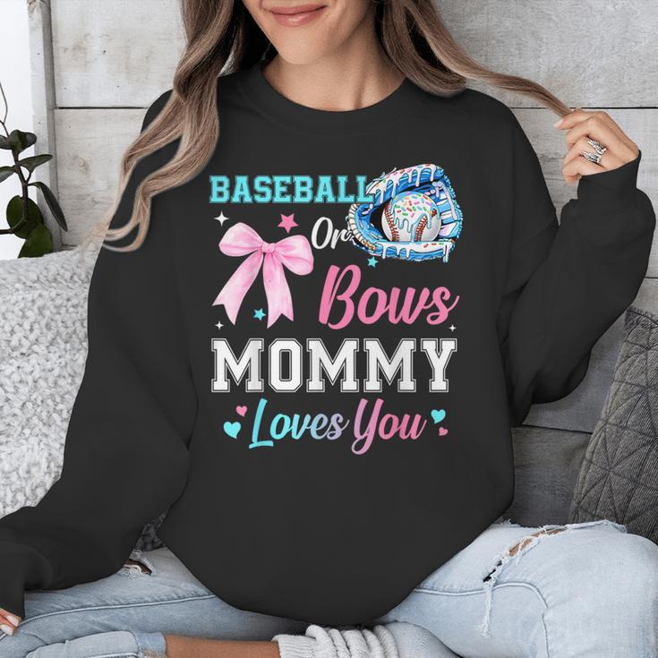 Baseball Or Bows Your Mommy Loves You Gender Reveal Matching Unisex Sweatshirt