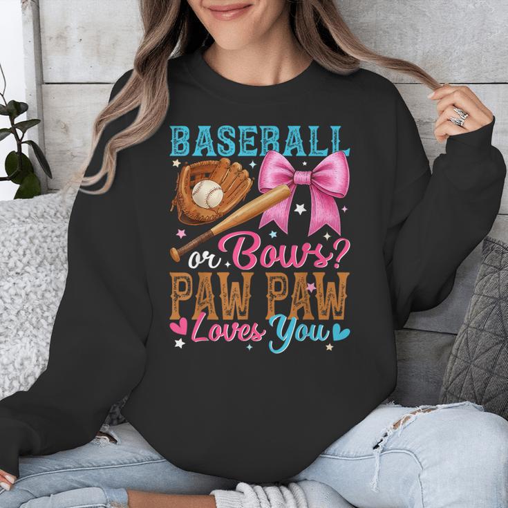 Baseball Or Bows Paw Paw Loves You Gender Reveal Baby Party Unisex Sweatshirt Baseball Or Bows Paw Paw Loves You Gender Reveal Baby Party Unisex Sweatshirt