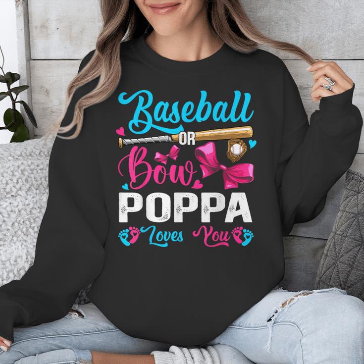 Baseball Or Bows Poppa Loves You Gender Reveal Unisex Sweatshirt