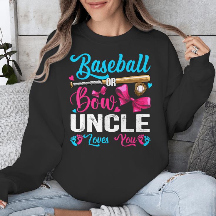 Baseball Or Bows Uncle Loves You Gender Reveal Unisex Sweatshirt Baseball Or Bows Uncle Loves You Gender Reveal Unisex Sweatshirt