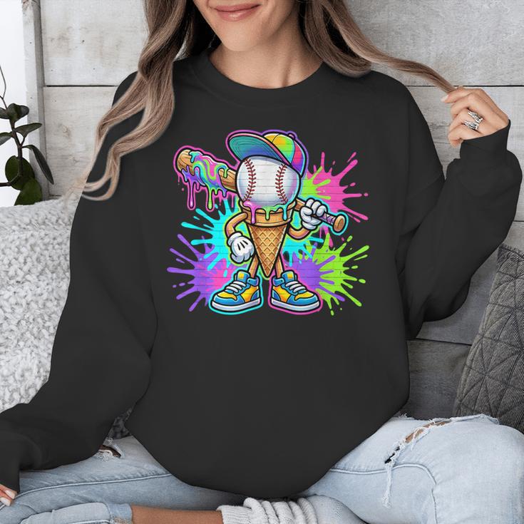 Baseball Boys Clothes For Boys Ice Cream Drip Baseball Stuff Unisex Sweatshirt