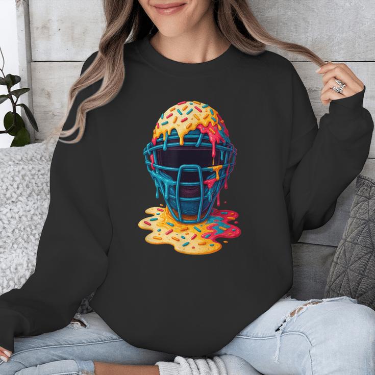 Baseball Catcher Mask Ice Cream Dripping Baseball Fan Boys Unisex Sweatshirt