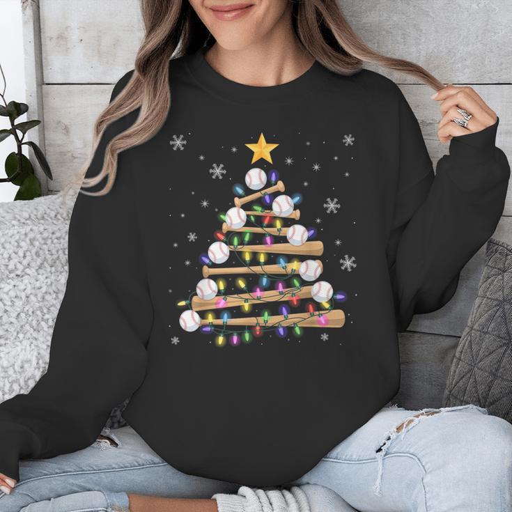 Baseball Christmas Tree Light Xmas Baseball Boys Kids Unisex Sweatshirt