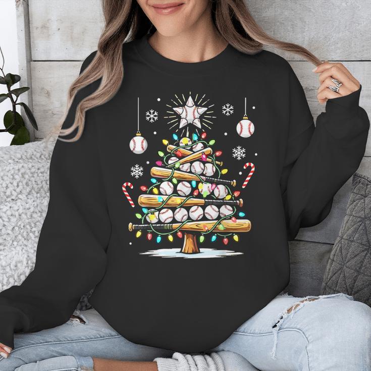 Baseball Christmas Tree Lights Unisex Sweatshirt