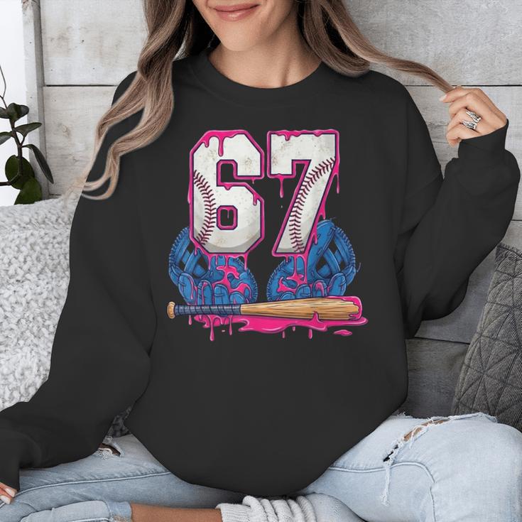 Baseball Drip 67 Meme Six Seven 6-7 Gen Alpha Slang Unisex Sweatshirt