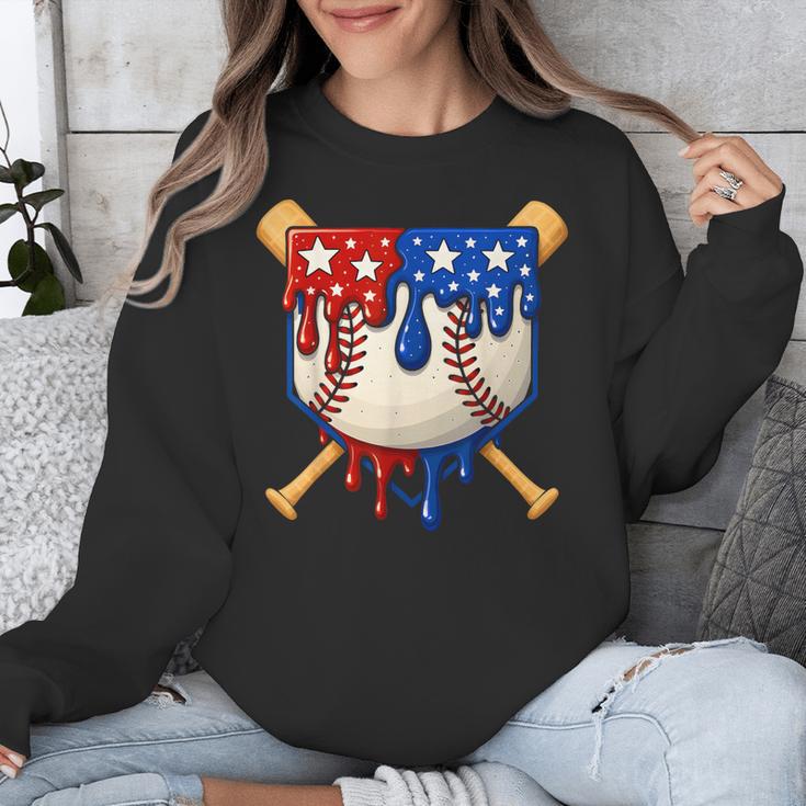 Baseball Drip American Flag Home Plate 4th Of July Patriotic Unisex Sweatshirt Baseball Drip American Flag Home Plate 4th Of July Patriotic Unisex Sweatshirt