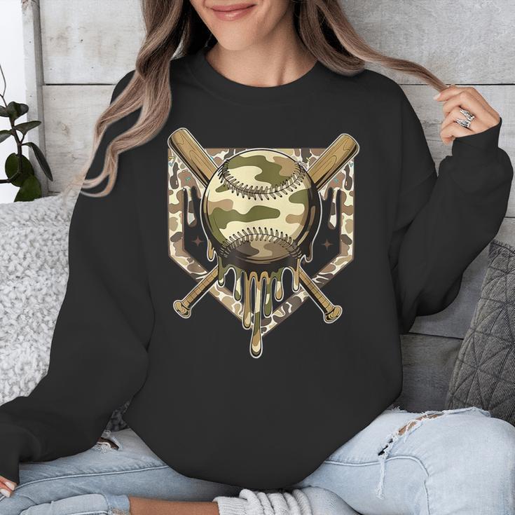 Baseball Drip For Boys Ice Cream Dripping Boys Baseball Camo Unisex Sweatshirt
