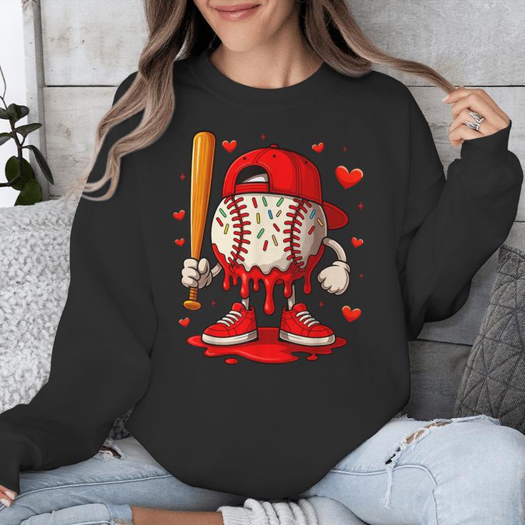 Baseball Drip Ice Cream Apparel Boys Kids Valentines Day Unisex Sweatshirt