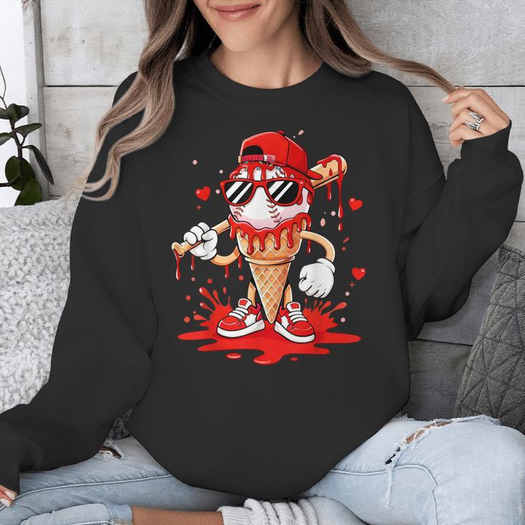 Baseball Drip Ice Cream Apparel Youth Boys Valentines Unisex Sweatshirt