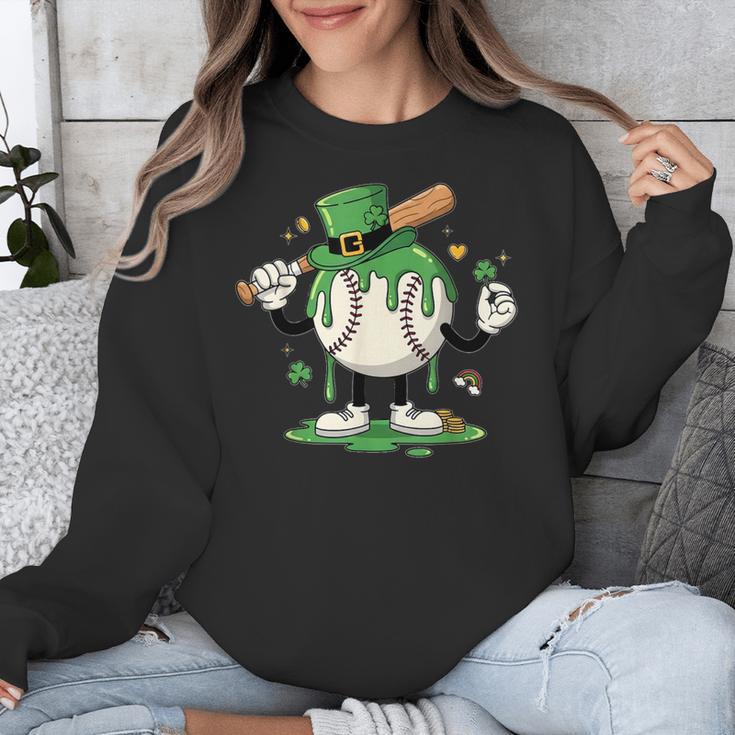Baseball Drip Ice Cream Boys Kids Shamrock St Patricks Day Unisex Sweatshirt Baseball Drip Ice Cream Boys Kids Shamrock St Patricks Day Unisex Sweatshirt